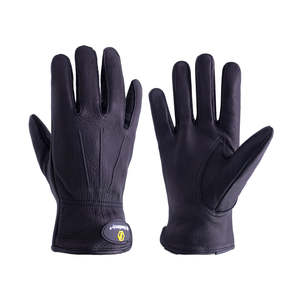 Guantes de Conducción de Piel de Ciervo Negros - Product Image 1