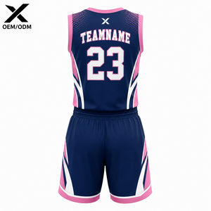 Ensemble d'uniformes de basketball pour femmes et jeunes filles, respirant, à séchage rapide, 100% polyester, sans manches, taille élastique, imprimé sur mesure - Product Image 2