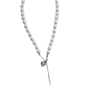 Collar con Colgante de Perla de Agua Dulce Chapado en Oro de Plata 925 de Lujo, Diseño de Nicho de Lujo Ligero Natural, Collares con Colgante de Moda Amorosa - Product Image 5