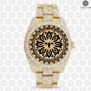 Charm Jewells Women's Yellow Gold <b>Mechanical</b> <b>Watch</b> 38mm Round Dial Sapphire Crystal Luminous Luxury Fashion Butterfly Clasp - Product Image 2