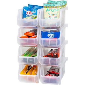 Stackable <b>Plastic</b> <b>Storage</b> <b>Bins</b> for Organizing for Closet Kitchen Office Garage Pantry-Versatile <b>Storage</b> Containers - Product Image 1