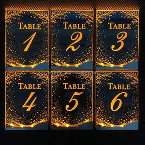 NO MOQ Full Personalized Digital Warming Light Plastic Labels <b>Table</b> <b>Numbers</b> Party Place Signs <b>for</b> <b>Wedding</b> Birthday Parties - Product Image 2
