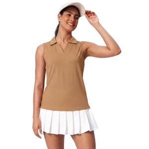 Women Sleeveless Golf Polo Shirt Quick Dry Moisture Wicking <b>Athletic</b> Apparel Custom Logo Tank Tops - Product Image 6