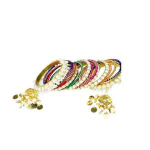 Ensemble de bracelets de mariage islamiques tendance en or plaqué diamant - Product Image 2