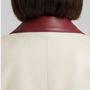 Women Long Sleeve <b>Leather</b> <b>Blazer</b> Coat Ladies Side Pockets <b>Leather</b> Women's Office Wear <b>Leather</b> Coat - Product Image 5