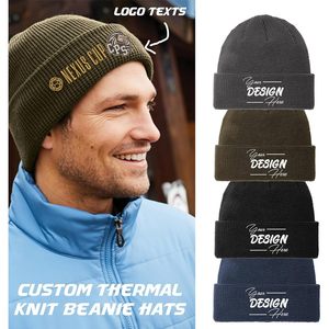 Gorro de punto térmico unisex personalizado 2025 C955 bordado personalizado con logotipo o textos para actividades al aire libre - Product Image 3
