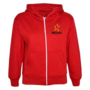MBAANI <b>Red</b> Zip-Up <b>Hoodie</b> Fleece Sweatshirt Unisex Regular Fit Casual Autumn Wear Front Logo Pocket Design - Product Image 1