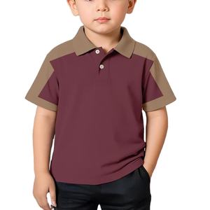 Prix de gros Vêtements d'été pour garçons en coton à manches courtes Polo enfant avec broderie logo personnalisé Tenue décontractée de BD - Product Image 1