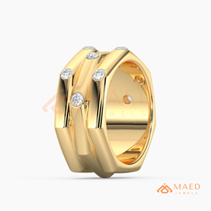 <b>Gold</b> Plated Diamond Stackable <b>Ring</b> <b>Set</b> for Women Bezel <b>Set</b> Multi Band Wedding <b>Ring</b> Minimal Fine Jewelry USA - Product Image 6