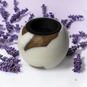FAIZA CRAFT Brûleur à Bakhoor miniature en bois d'acacia et de santal, fait main, écologique, durable, de qualité supérieure, couleur personnalisée, encens - Product Image 1
