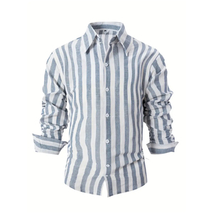 Chemise Formelle Homme OEM ODM Coupe Slim 100% Coton Sergé Décontractée pour Bureau et Affaires Personnalisation de Marque Fabricant Grossiste - Product Image 2