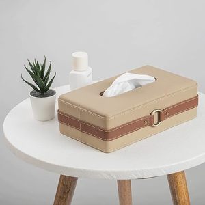 Modern Leatherite Tissue <b>Box</b> Cover, Rectangle Facial Tissue <b>Box</b> Holder, Napkin Dispenser <b>Box</b> for Bathroom Tissue <b>Box</b> - Product Image 2