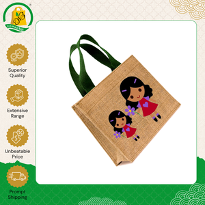 Bolsa de compras grande de yute con asa de cinta tejida estampada a la moda, muy demandada y a precio asequible, procedente de la India. - Product Image 6