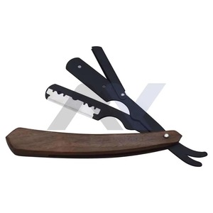 Rasoir droit professionnel à manche en bois naturel, lame interchangeable, logo personnalisé, rasoir de rasage haut de gamme pour salon de coiffure - Product Image 3