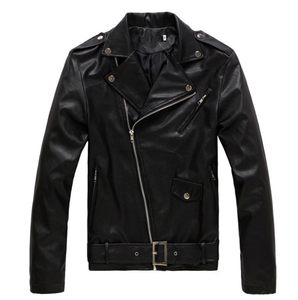 Customized High Quality <b>Punk</b> Men Bicycle Motorcycle Leather Leather <b>Jacket</b> - Product Image 1