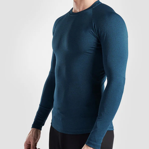 Men's Slim Fit <b>Long</b> <b>Sleeve</b> Compression <b>T</b>-<b>Shirt</b> O-Neck Quick Dry Solid Blue Sporty Knitted Polyester - Product Image 1