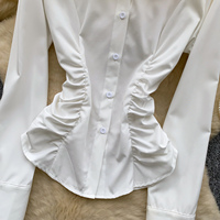 Blusas Elegantes de Manga Larga para Mujer, Camisas Sólidas, Tops Elegantes para Dama, Ropa al por Mayor