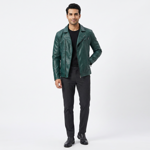 Chaqueta de cuero vintage para hombre, estilo clásico, para motociclistas, de invierno, precio al por mayor, chaqueta de cuero genuino para hombre - Product Image 1