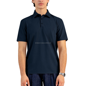 เสื้อเชิ้ตผู้ชายสีน้ำเงินกรมท่า ทรงปกติ ลายพิมพ์ ระบายอากาศได้ดี กันยับ แห้งเร็ว ผลิตจากโพลีเอสเตอร์ เหมาะสำหรับใส่ลำลอง รับสกรีนโลโก้ - Product Image 1