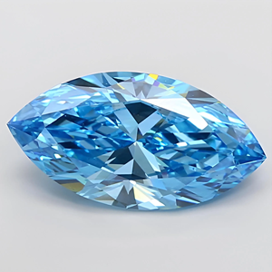 Diamant bleu fantaisie taille marquise, cultivé en laboratoire, pierre précieuse non montée pour la création de bijoux - Product Image 1