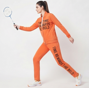 100% Polyester Fleece Jogging Tracksuit <b>Women</b> Crew Neck Track Printed <b>Jacket</b> Jogger Printed Pants Set <b>Women's</b> - Product Image 3
