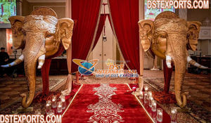 Elefantes tradicionales de tamaño real para decoración de entrada de boda, estatua de elefante FRP para decoración de entrada, estatuas de elefante grande para Decoración - Product Image 4