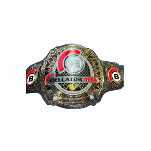 Bellator MMA World Champion Belt Black Strap Gold and Red Design Premium Quality Title Belt for MMA Fans and Collectors - Product Image 1