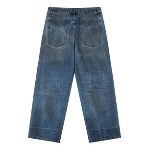 Jeans en denim personnalisables de haute qualité, coupe décontractée, jambe large, style Hip Hop, nouveau modèle, lavage vintage personnalisé de haute qualité - Product Image 1
