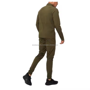 Custom <b>Men's</b> Plus Size Solid Two-Piece Set Breathable Nylon Zip-Up Funnel Neck <b>Jacket</b> Joggers Maternity Windbreaker Tracksuits - Product Image 2