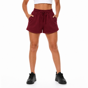 Shorts d'hiver pour femmes de haute qualité, taille élastique, cordon de serrage, poches latérales, shorts en molleton décontractés, vêtements de détente pour femmes, shorts d'hiver - Product Image 3