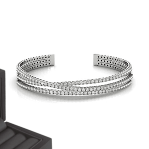 Brazalete de Diamantes de Plata y Oro 925 con Diseño Moderno de 20 mm, Brazalete de Diamantes Moissanite con Claridad VVS, Estilo Hip Hop - Product Image 3
