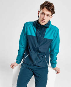 Chaquetas cortavientos con capucha y cuello alto personalizadas al por mayor OEM, tela transpirable, diseño sólido, con cremallera, impermeables, para exteriores. - Product Image 3