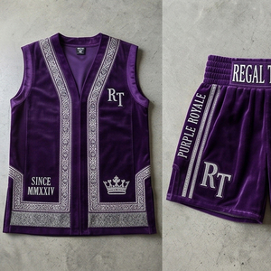 Robe de boxe en velours OEM, tenue d'arts martiaux personnalisée, robe d'entraînement pour boxeur, robe de champion d'arts martiaux 100% polyester, unisexe - Product Image 3