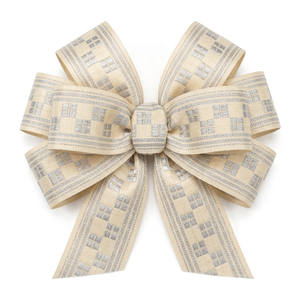 Ruban Jacquard Festif Neelkamal Industries 25mm Teal Silver Zari – Bordure Élégante pour Sarees, Nœuds et Décorations de Vêtements - Product Image 1