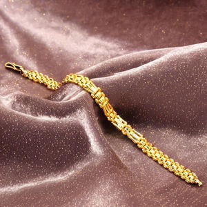 สร้อยข้อมือผู้ชายแบบกล่องชุบทองไมโคร 14K18K24K พร้อมตัวล็อคแบบ S-Hook เครื่องประดับแฟชั่นสุดหรู ขายส่ง - Product Image 6