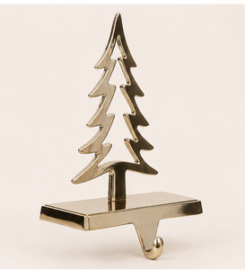 Luxury Gold Metal Christmas Tree <b>Stocking</b> <b>Holder</b> For Fireplace Mantel Weighted Base <b>Stocking</b> Hanger With Modern Hollow Design - Product Image 3
