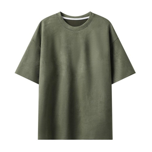 Camiseta de Manga Corta para Hombre, 100% Algodón Grueso, Color Sólido, Hombros Caídos, Holgada, Estilo Moderno, Unisex, Transpirable - Product Image 3
