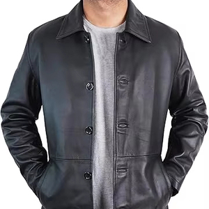 Veste universitaire en cuir véritable personnalisée en gros, veste d'hiver pour homme, veste bomber - Product Image 1