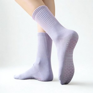 <b>Custom</b> logo Women Anti Slip Yoga <b>Socks</b> Breathable Crew <b>Grip</b> <b>Socks</b> Non Slip Athletic <b>Socks</b> for Pilates Workouts - Product Image 3