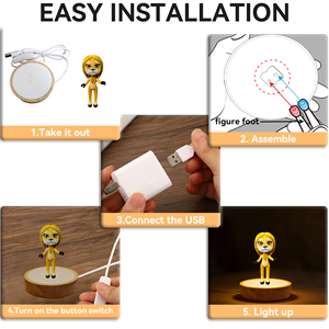 Lámpara LED Nocturna 3D con Forma de León, Cable USB Tipo A, Control de un Botón, 2700K, Luz Blanca Cálida Suave, Tamaño Pequeño, Decoración para Dormitorio, Regalo - Product Image 2