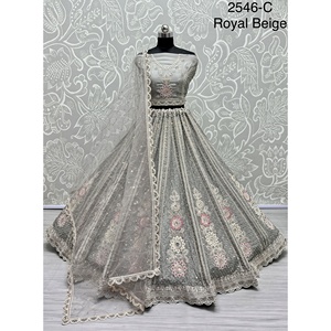Indian Bridal Wear Velvet Collections for Bride Zarkhan Work by Fabzone FZBELLA - Product Image 5