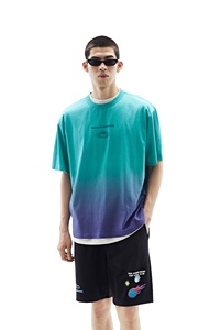 เสื้อยืดแขนครึ่งคอกลมสำหรับผู้ชายพิมพ์ลายสำหรับ100% ทรงหลวมใส่สบายคอตตอนถักไหล่220กรัม - Product Image 5