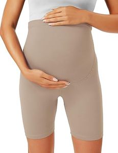 Legging de yoga et de sport taille haute pour femme, sans couture, à compression fitness, avec taille élastique et effet froncé aux fesses, pour la maternité et la grossesse, style short cycliste - Product Image 2