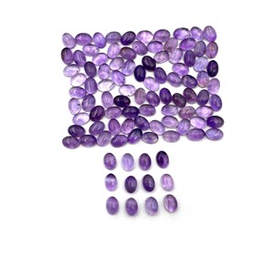 Ametyste violette naturelle ovale cabochon, pierre précieuse en vrac 4-10 MM, certifiée IGI pour la fabrication de bijoux - Product Image 3