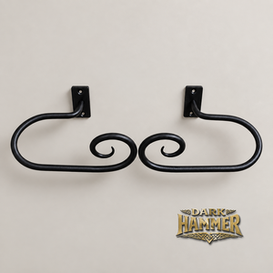 Large Size Hand Forged Iron Scroll <b>Curtain</b> Hook Wall Mounted Decorative <b>Curtain</b> Holdback - Product Image 1