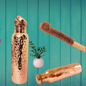 Ensemble de bouteilles d'eau en cuivre, deux tasses, finition martelée, gobelet de voyage réutilisable, cadeau pour adultes, luxe, résistant à la chaleur, anti-fuite, maintien thermique 6-12h - Product Image 5