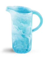 Carafe à eau moderne en verre marbré vert avec poignée et bec verseur