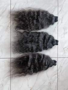 Ventes en gros de cheveux indiens naturels à ondulation d'eau, couleur brune, tissage de cheveux humains brésiliens, mèches 10A 15A, cheveux Remy, machine - Product Image 3