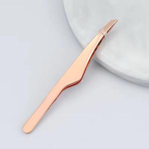 NEW-VERTIS OEM Custom Logo Slanted Tip Durable Stainless Steel Eyebrow Tweezers Beauty Grooming <b>Tool</b> - Product Image 4