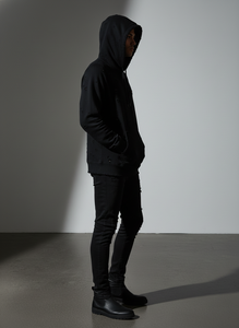 Sudadera con Capucha Personalizada para Hombre, Estilo Vintage, 100% Algodón Grueso, Lavado Ácido, Efecto Desgastado, Bajo sin Rematar, Impresión DTG - Product Image 2